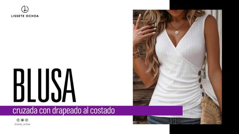 Blusa cruzada con drapeado en un lado