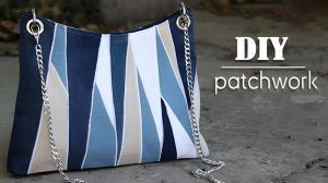 Bolso patchwork de mano con cremallera