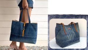 2 bolsos de mezclilla con jeans viejos