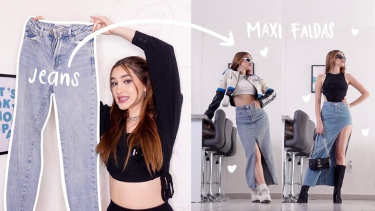 Maxi falda con un Jeans