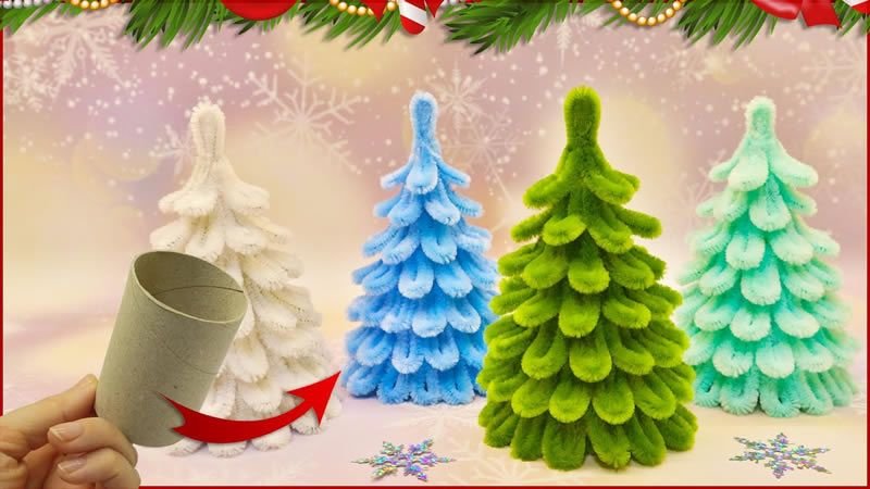 Árbol de Navidad con limpiapipas