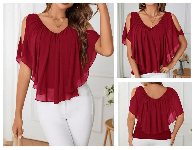 Blusa capa de hombros descubiertos