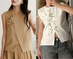 Blusa chaleco cruzado con lazos