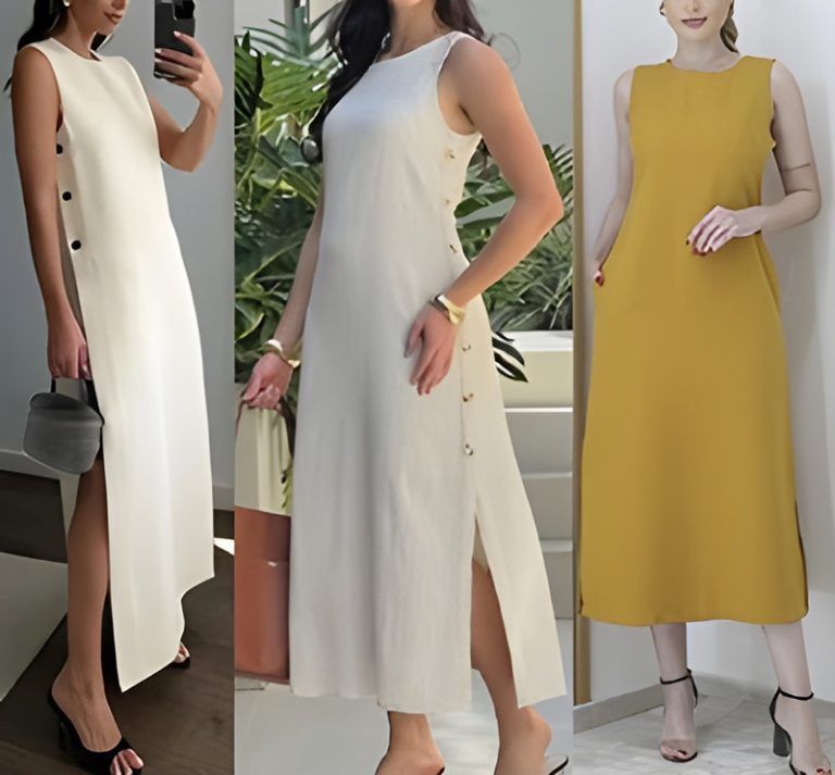 Vestido con botones en el lateral