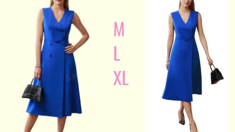 Vestido elegante sin mangas y cuello V