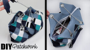 Bolso patchwork de mujer con jeans