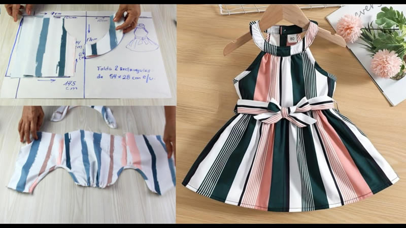 Vestido cuello Halter sin mangas
