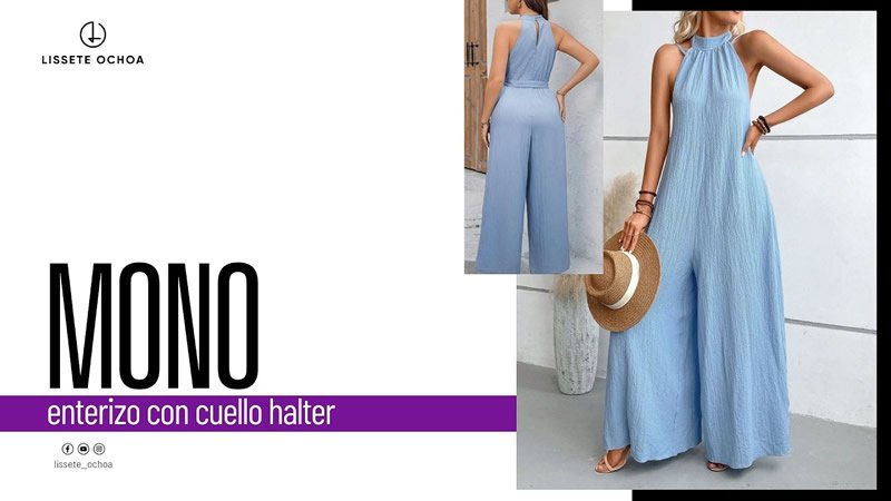 Mono enterizo con cuello halter