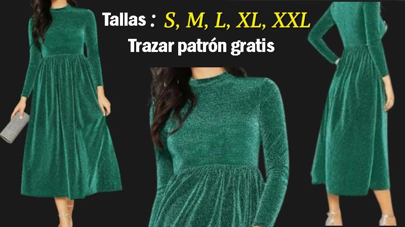 Vestido elegante manga larga