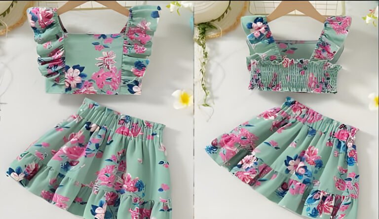 Conjunto top y falda de verano para niñas
