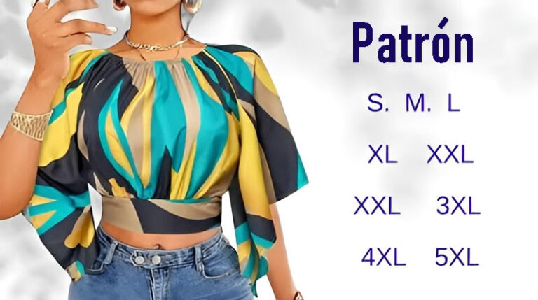 Blusa Corta Boho-Chic con Mangas Acampanadas