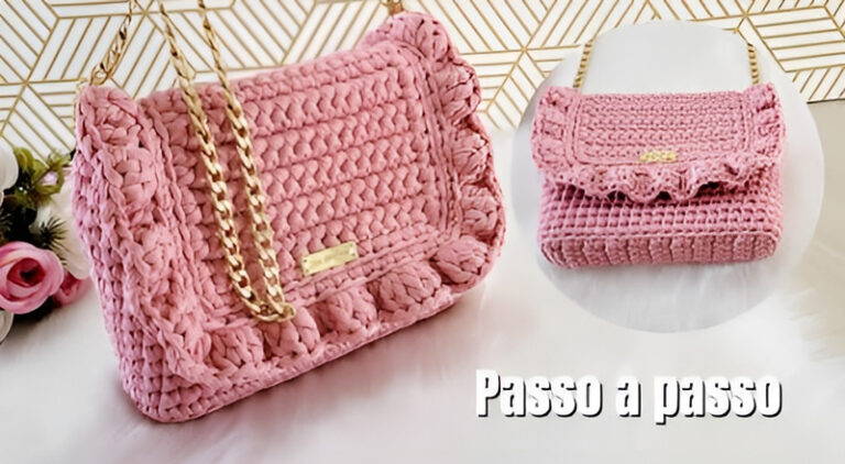 Bolso a ganchillo con volantes