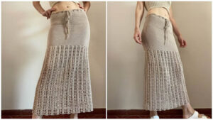 Falda larga a crochet