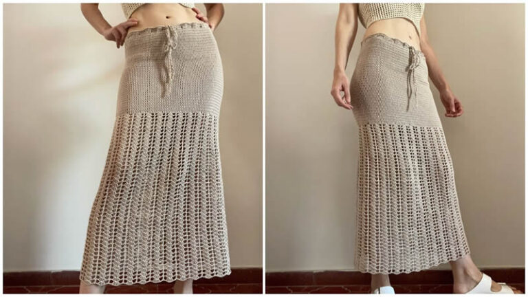 Falda larga a crochet