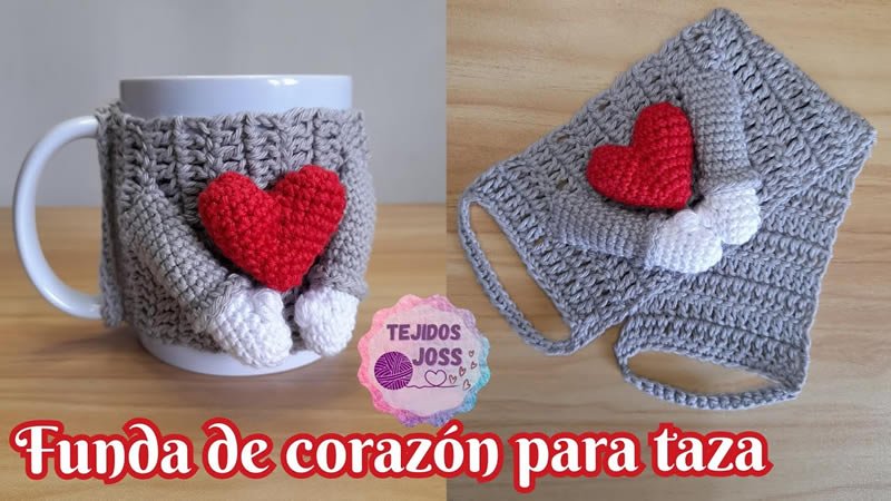 Funda de corazón para taza