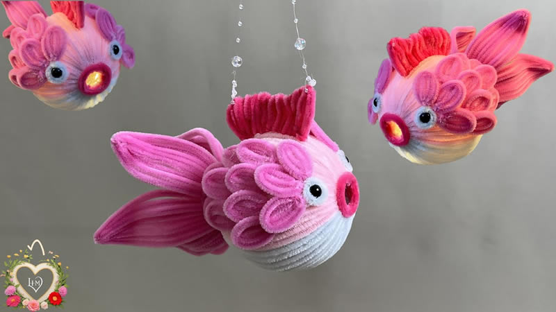 Linternas de Peces Koi con Limpiapipas