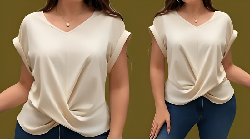 Blusa con Nudo Retorcido Delantero