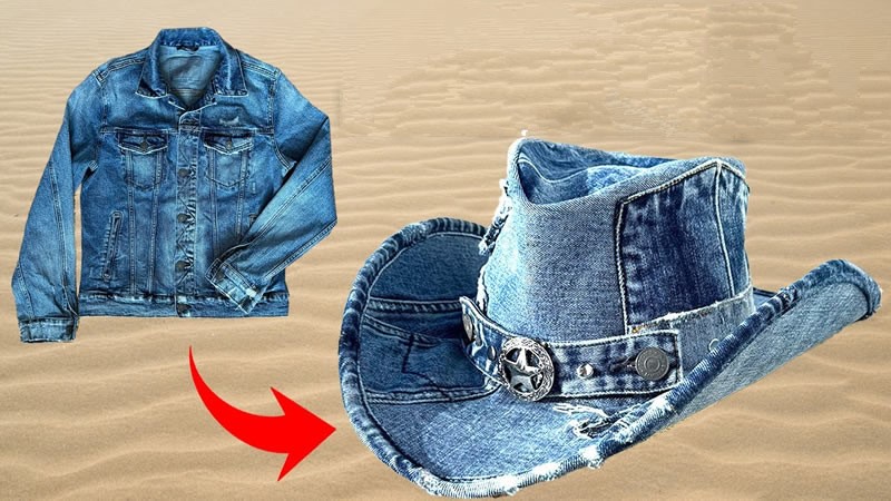 Sombrero vaquero de mezclilla reciclado