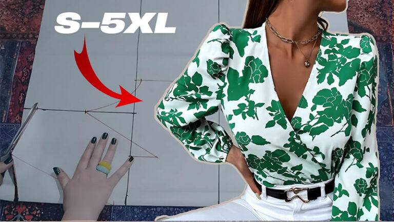 Blusa cruzada de manga larga