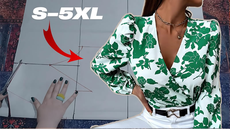 Blusa cruzada de manga larga