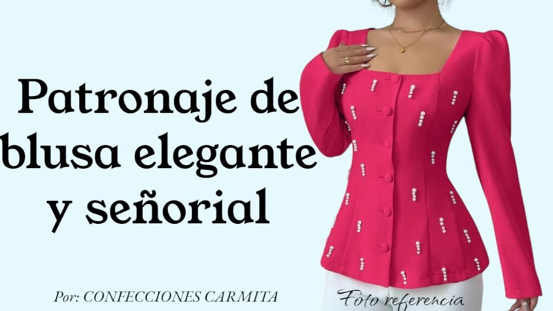 Blusa elegante ajustada con escote cuadrado