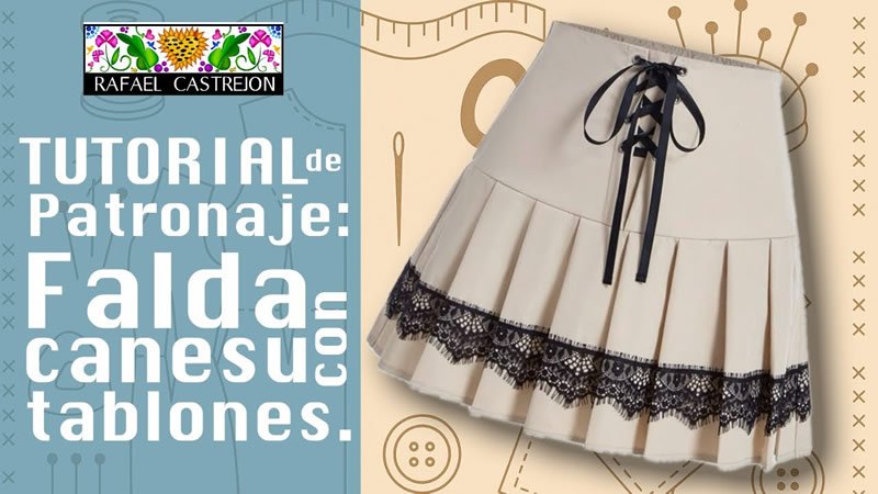 Falda canesú con tablones Patronaje
