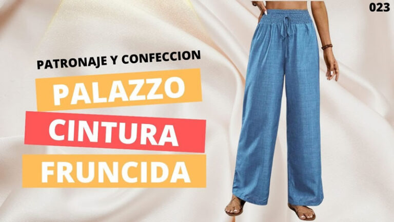 Pantalón Palazzo con Cintura Fruncida