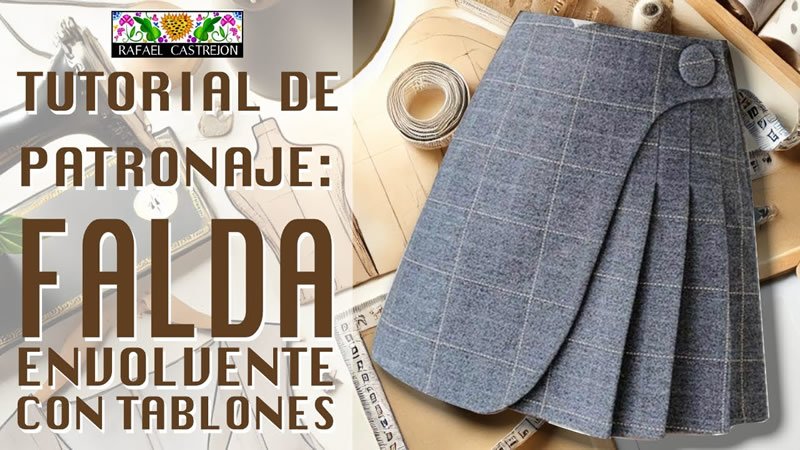 Falda envolvente con tablas