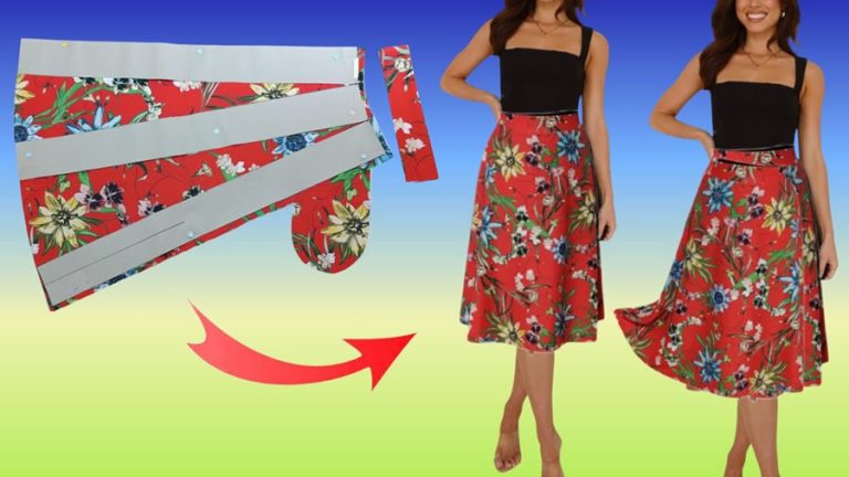 Falda acampanada con bolsillos