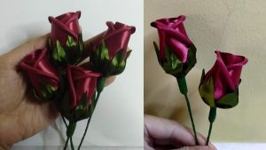 Capullo de Rosa con Cinta de Raso