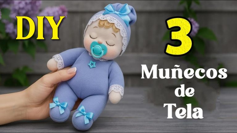 3 Muñecos de tela fácil de hacer