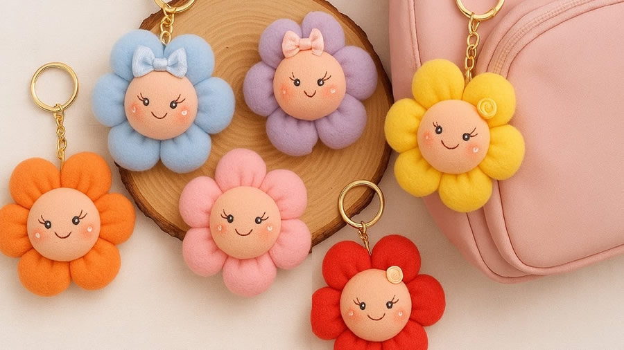 Llavero Flor con Dulce Carita