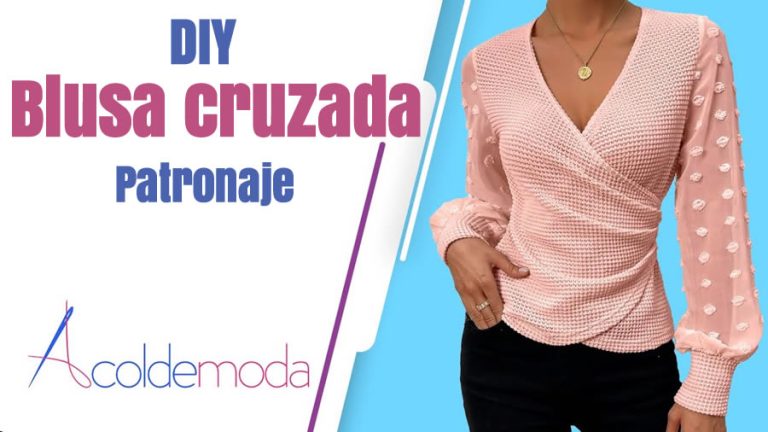 Blusa cruzada elegante de manga larga