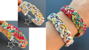 Pulsera / Brazalete 💖 Trenza Gruesa en Tela | Hecho a Mano