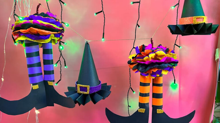 Guirnalda de Piernas y Sombreritos de Bruja