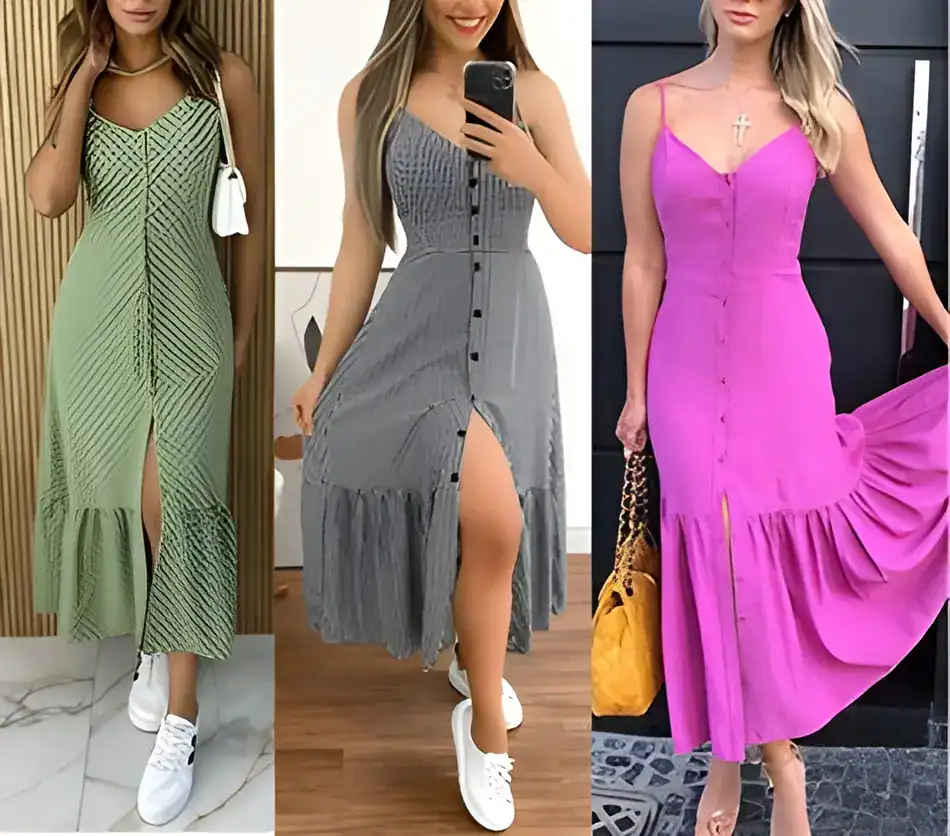 Vestido camisero largo