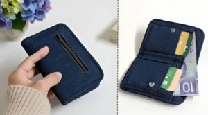 Cartera pequeña plegable de mezclilla