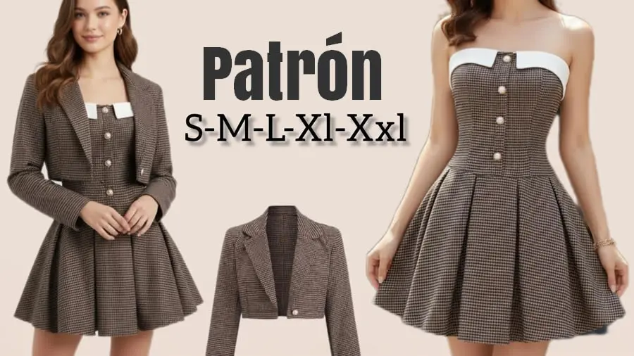 conjunto de vestido de corpiño con chaqueta