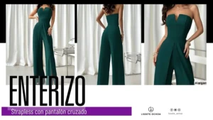 Enterizo Strapless con Pantalón Cruzado