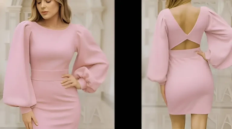 Vestido rosa con mangas globo