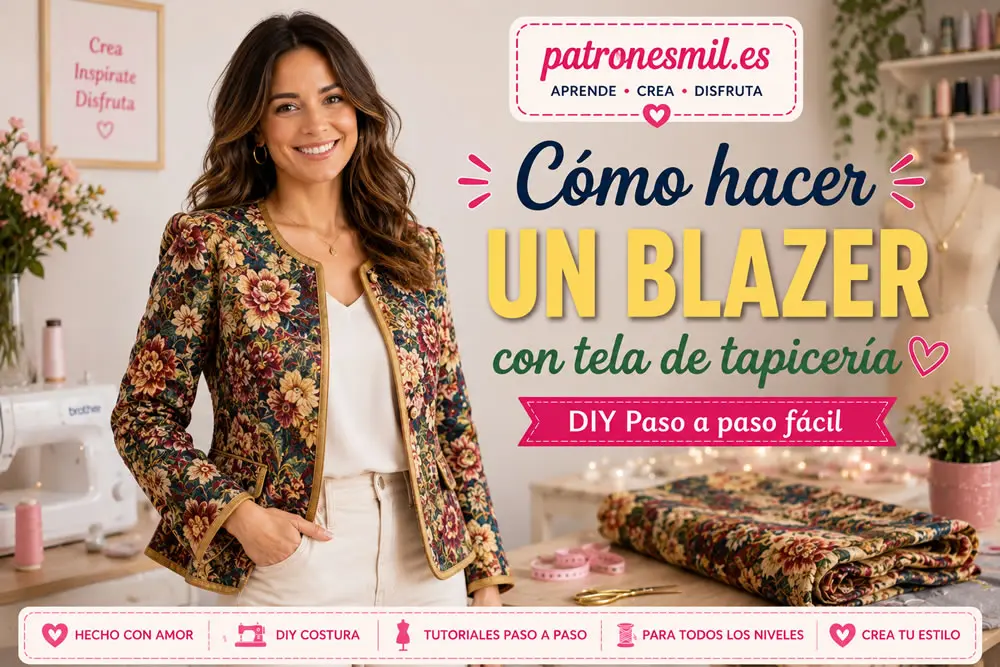 Blazer o chaqueta elegante DIY con tela de tapicería