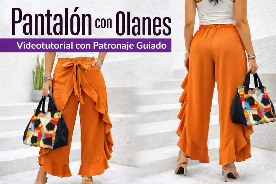 Pantalón con Olanes y Lazo al Frente