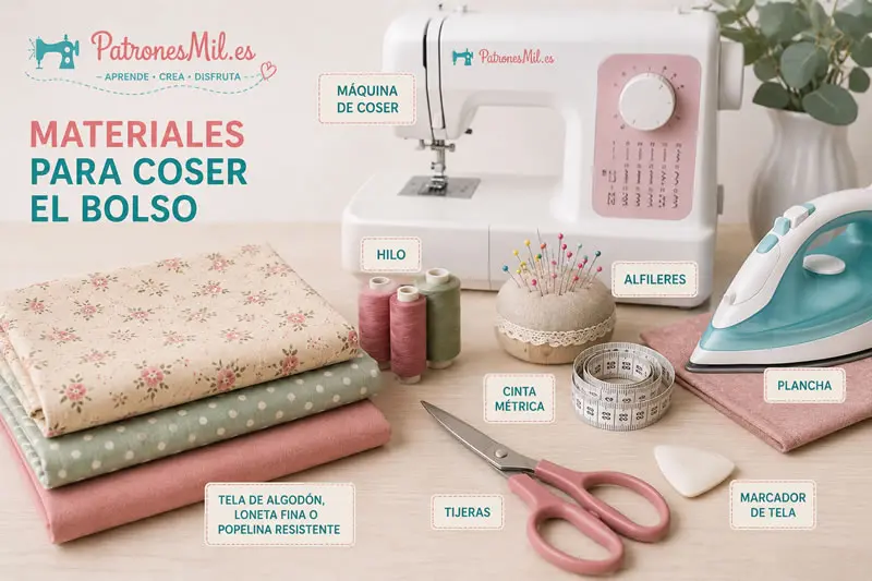 materiales para coser el bolso