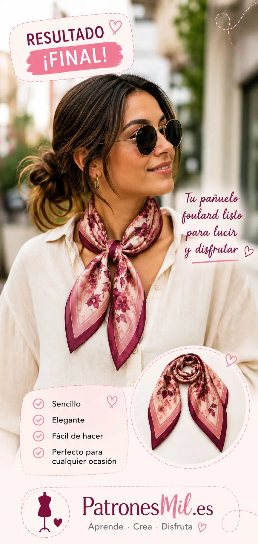 pañuelo o foulard sencillo resultado final