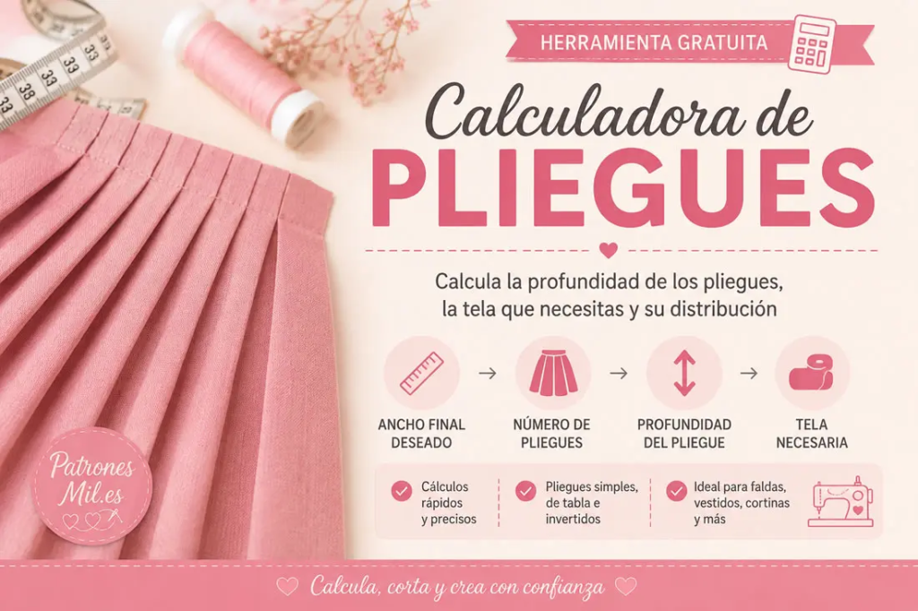 Calculadora de pliegues para calcular profundidad, número de pliegues y tela necesaria