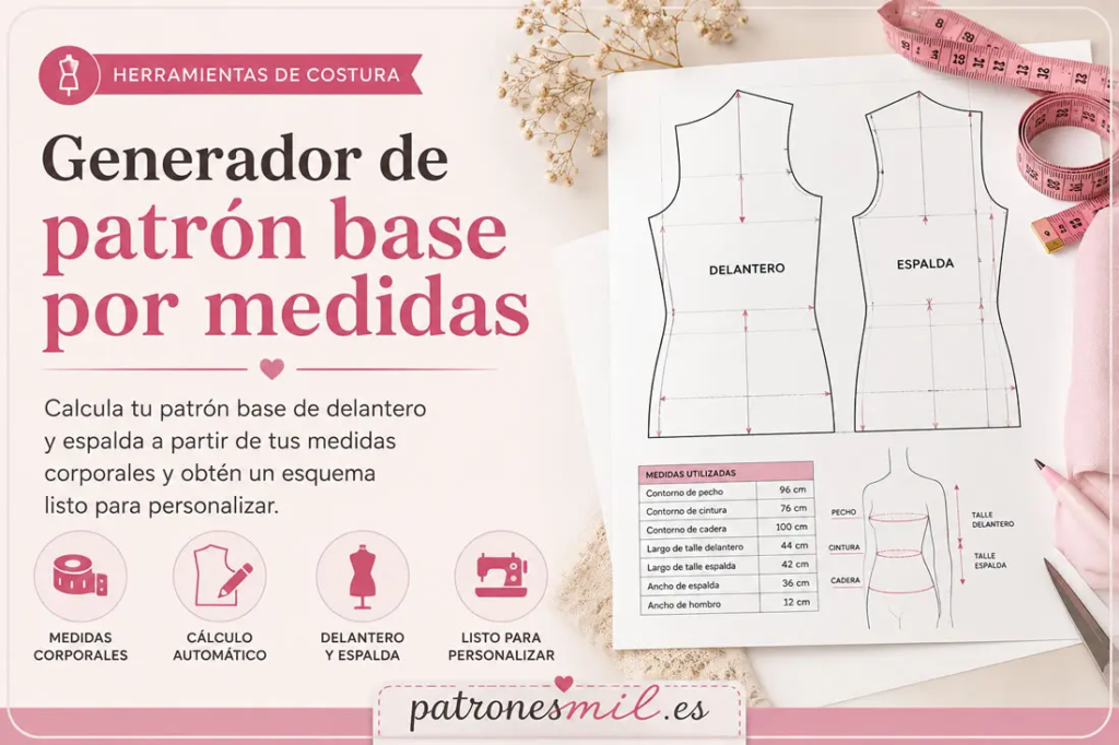 Generador de patrón base por medidas con delantero espalda y medidas corporales