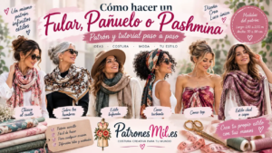 Cómo hacer un fular, pañuelo o pashmina paso a paso con patrón y medidas